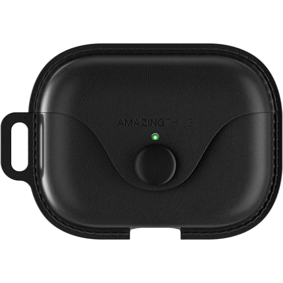 AmazingThing Marsix Pro Case for Apple AirPods Pro 2 / Front Lock Button / Black Leather