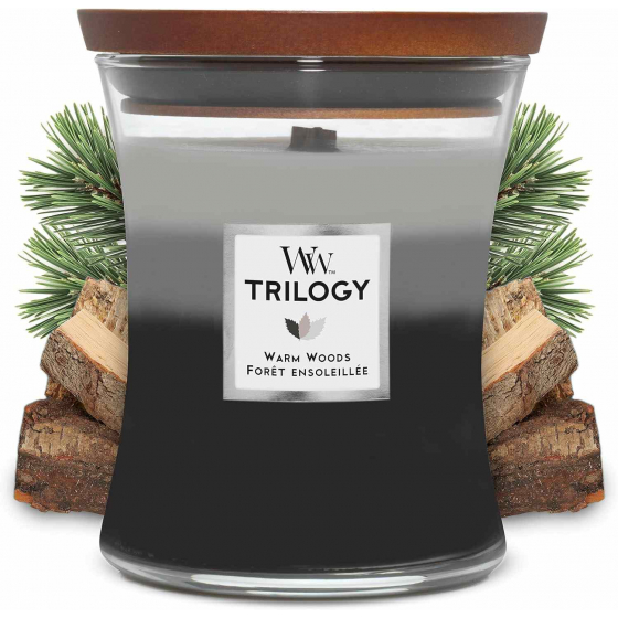 Woodwick Scented Candle / Warm Woods / Medium Size