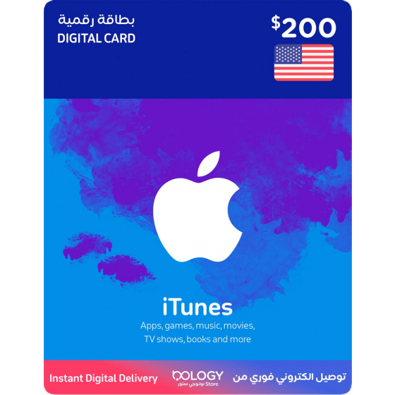 iTunes US / 200 USD / Digital Card