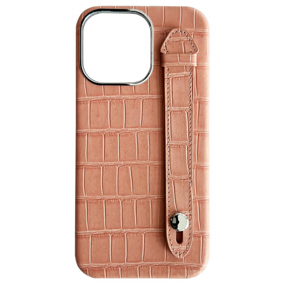 Double A iPhone 14 Pro Max Leather Case / Qatari Brand / Built in Handle / Pink