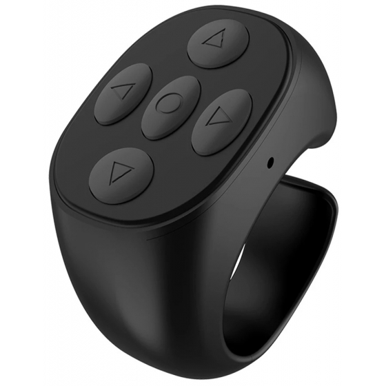 Finger Remote Controller / Ring Shaped / Wireless Bluetooth / Battery Operated / Black 