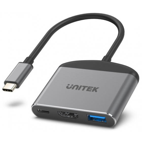 Unitek Adapter / 3 Ports From 1 USB Type-C Port / Supports 8K Resolution