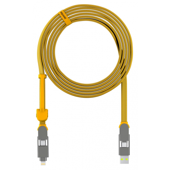 Rolling Square InCharge XL Cable / Lightning & USB-C & USB Ports / 3 meters / Yellow