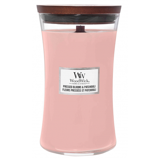 Woodwick Scented Candle / Pressed Blooms & Patchouli / Large Size