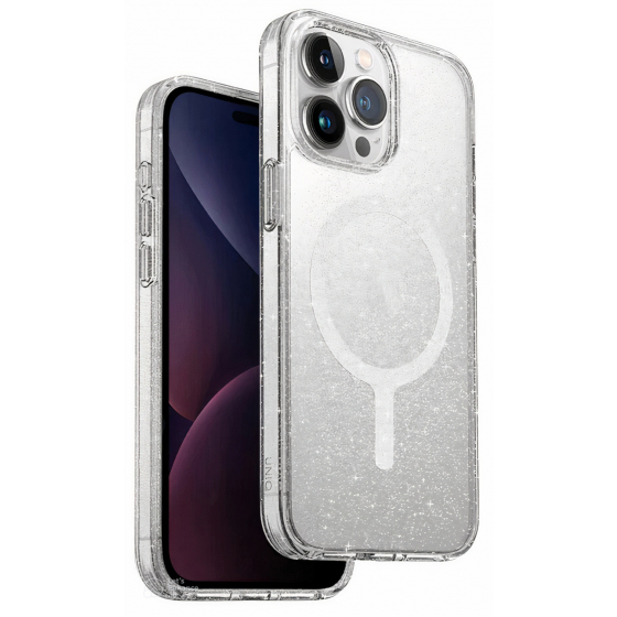 Uniq Hybrid LifePro Xtreme Case for iPhone 15 Pro Max / Drop-Resistant / MagSafe / Tinsel Lucent