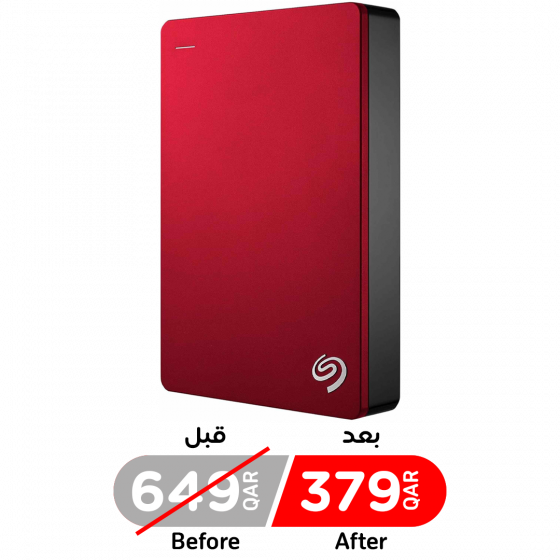 Seagate Portable Hard Drive / 4 Terabyte Capacity / Red