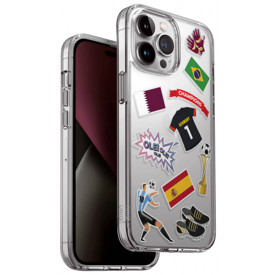 UNIQ LifePro Case for iPhone 14 Pro Max / Fall Protection / MagSafe / Clear & Qatar World Cup Stickers