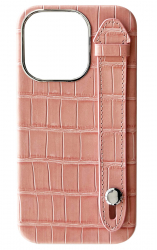 Double A iPhone 14 Pro Leather Case / Qatari Brand / Built in Handle / Pink