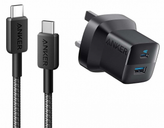 Anker 323 Charger / 33 Watts / Charges 2 Devices / Type-C & USB Ports / Compact Size
