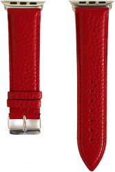 Michael Louis Pebbled Leather Apple Watch Strap / 44 & 45 Size / Red