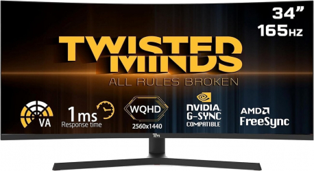 Twisted Minds 34-inch Gaming Monitor / 165Hz / 1440P Resolution