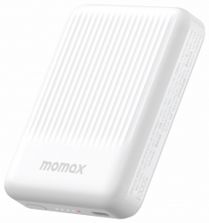 بطارية Momax Q.Mag Minimal / لاسلكية / سعة 5000 mAh / حجم صغير / تدعم MagSafe / ابيض