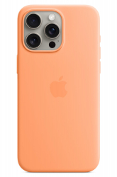 كفر ابل سليكون الاصلي لايفون 15 برو ماكس / يدعم MagSafe / لون Orange Sorbet