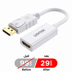 وصلة Unitek لتحويل مدخل DisplayPort الى HDMI 1.4 / تدعم دقة 4K