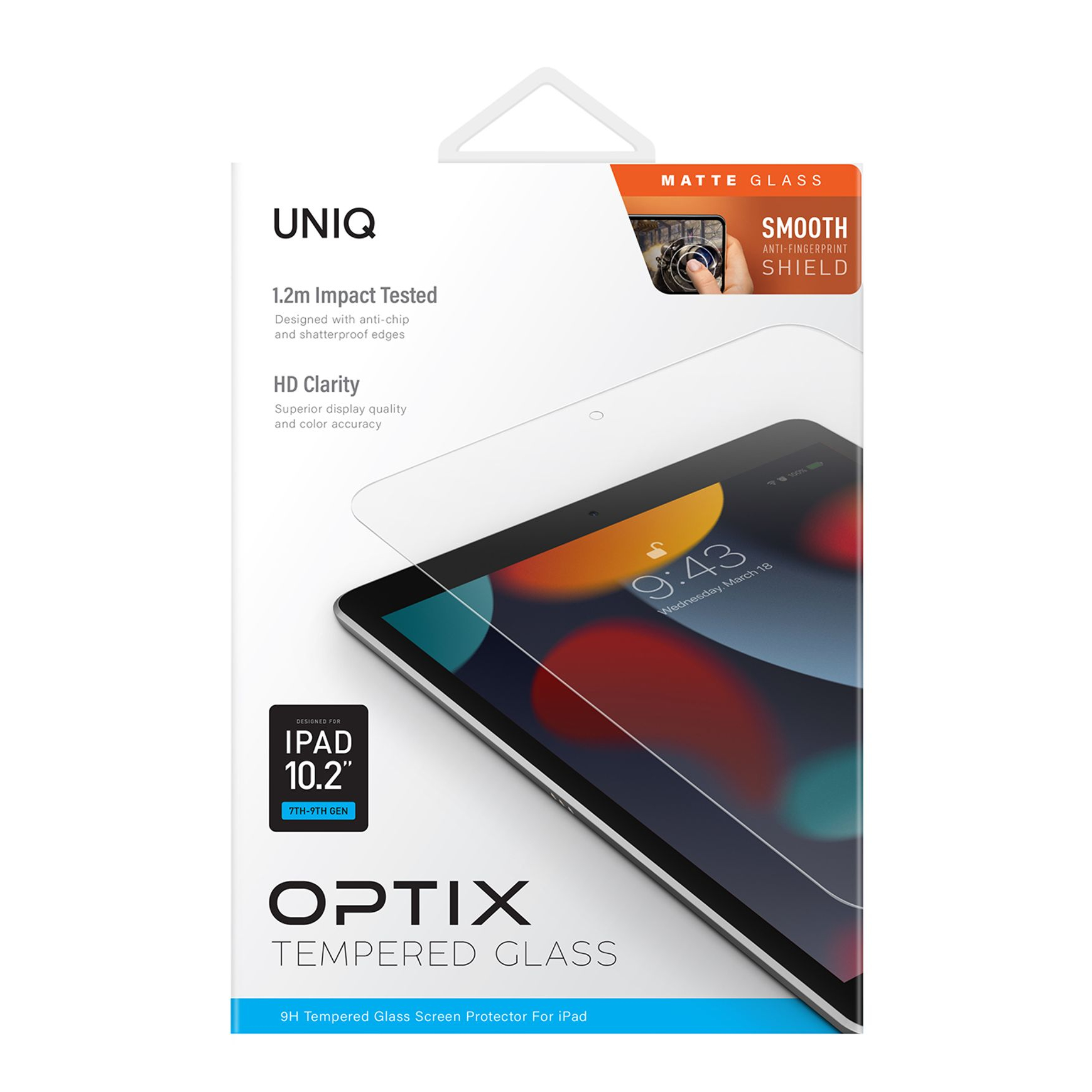UNIQ Optix Matte iPad 7 & 8 & 9 Glass Screen Protector / Anti