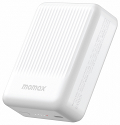 بطارية Momax Q.Mag Minimal 2 / لاسلكية / سعة 10 الاف mAh / حجم صغير / تدعم MagSafe / ابيض