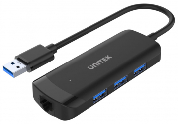 وصلة Unitek تعطيك 3 مداخل USB 3.0 مع مدخل ethernet / مدخلها الاساسي USB