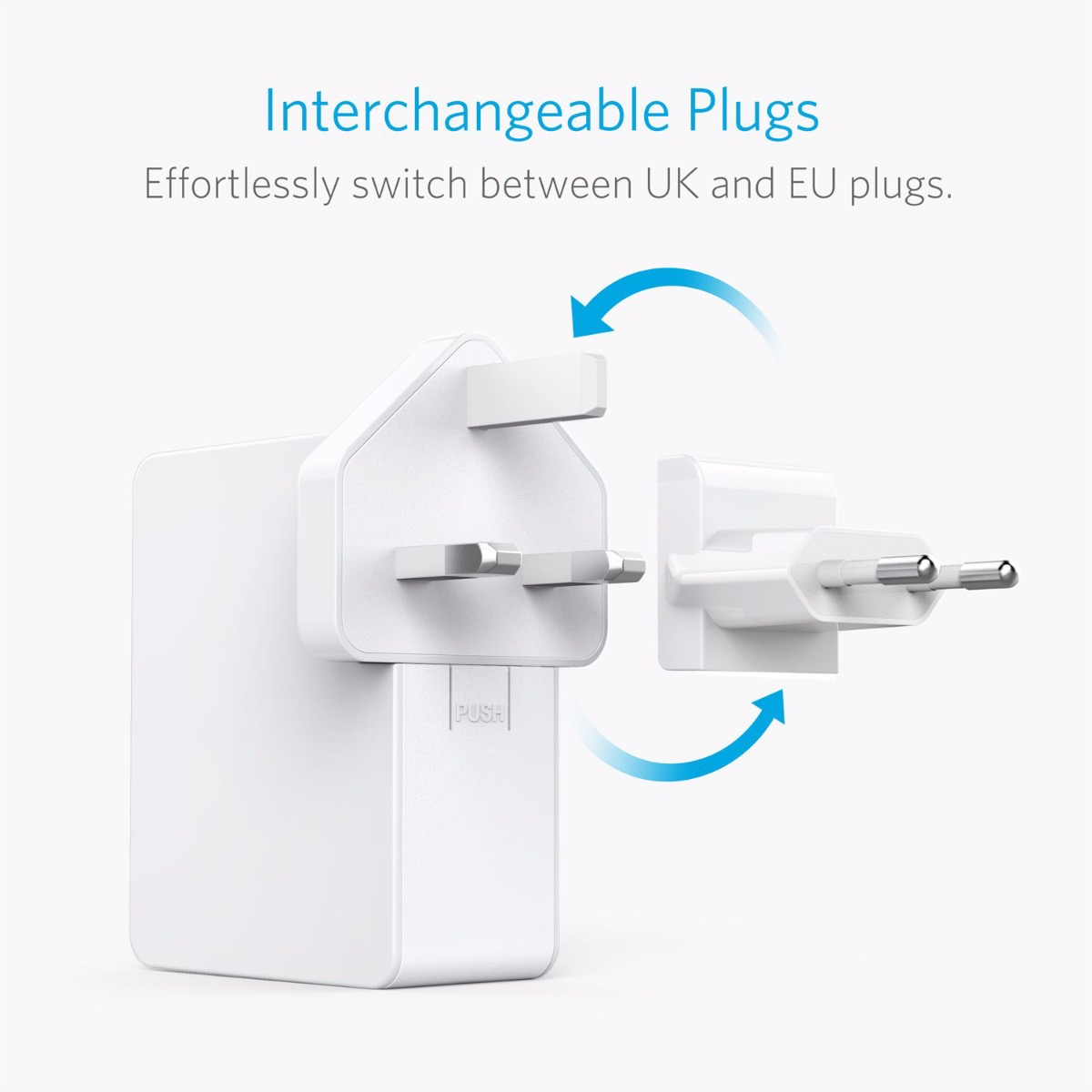 Anker 27W PowerPort 4-Port USB Wall Charger with Interchangeable UK and EU  Travel Charger in Qatar