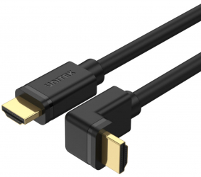 واير Unitek نوع HDMI الى HDMI / المدخل الثاني بالطول زاوية 90 درجة / دقة 4K / طول 2 متر