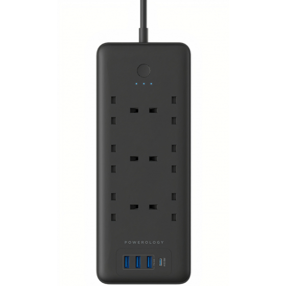 Powerology 6 AC & 3 USB & USB-C PD 30W Multi-Port Smart Power Socket in ...