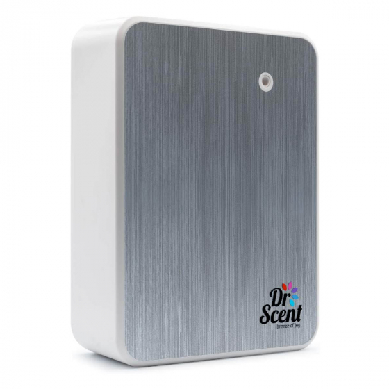 معطر الهواء الالكتروني Smart Scent من شركة Dr Scent / يغطي مساحة 120 متر مربع / فضي