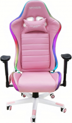 كرسي جيمنغ دراغون وار GC-015 / فيه اضاءة RGB مدمجة و ريموت / وردي